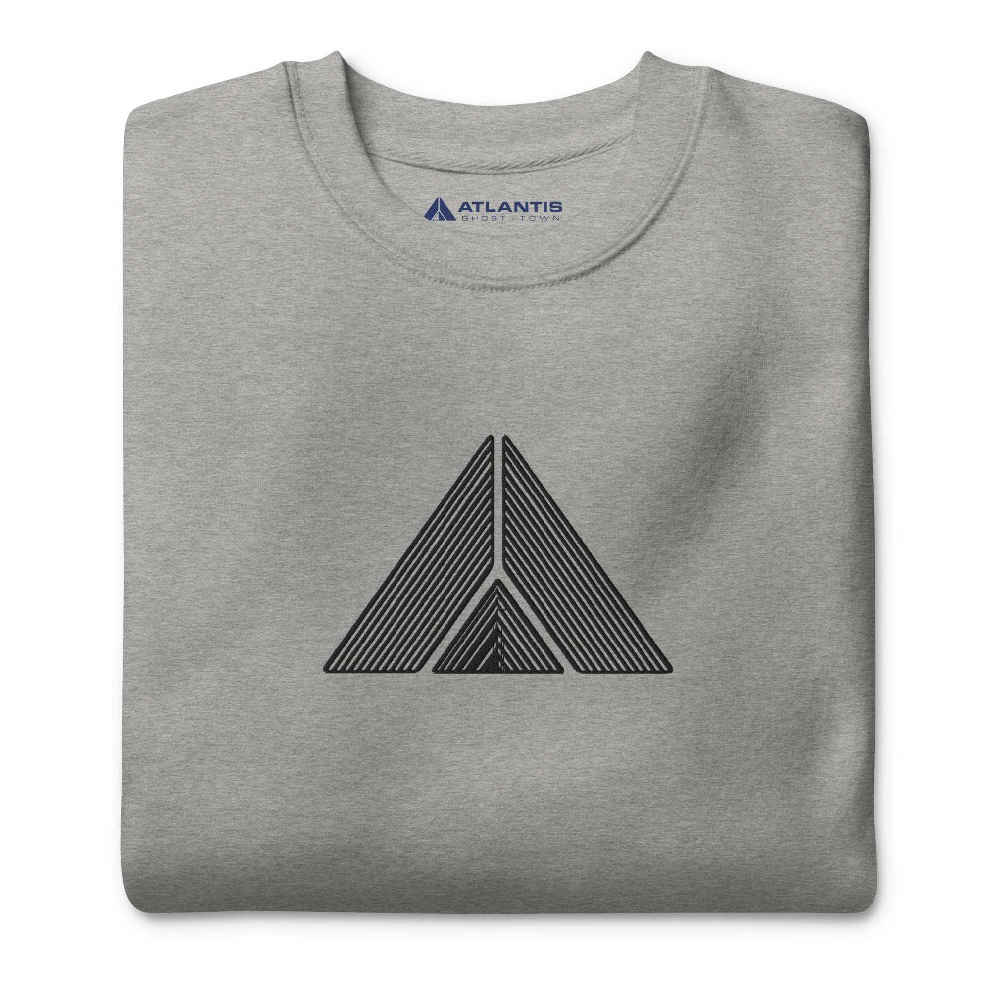 Premium Sweatshirt STRIPE LOGO Embroidery Carbon Grey